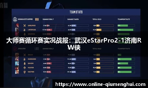 大师赛循环赛实况战报：武汉eStarPro2-1济南RW侠